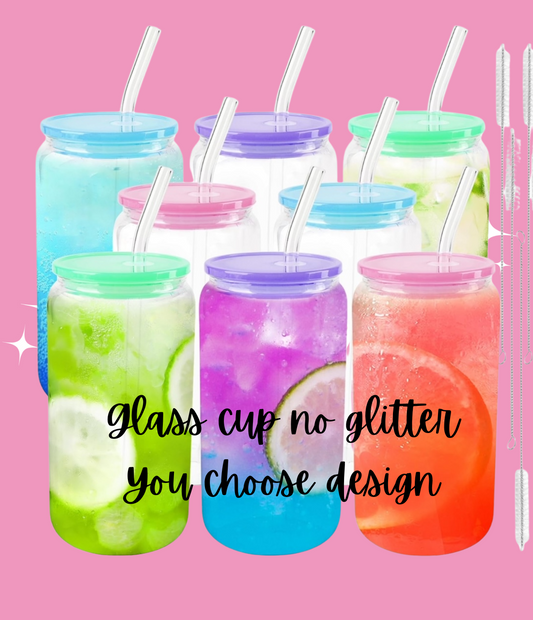16 oz Glass Can -Design your own glass cup
