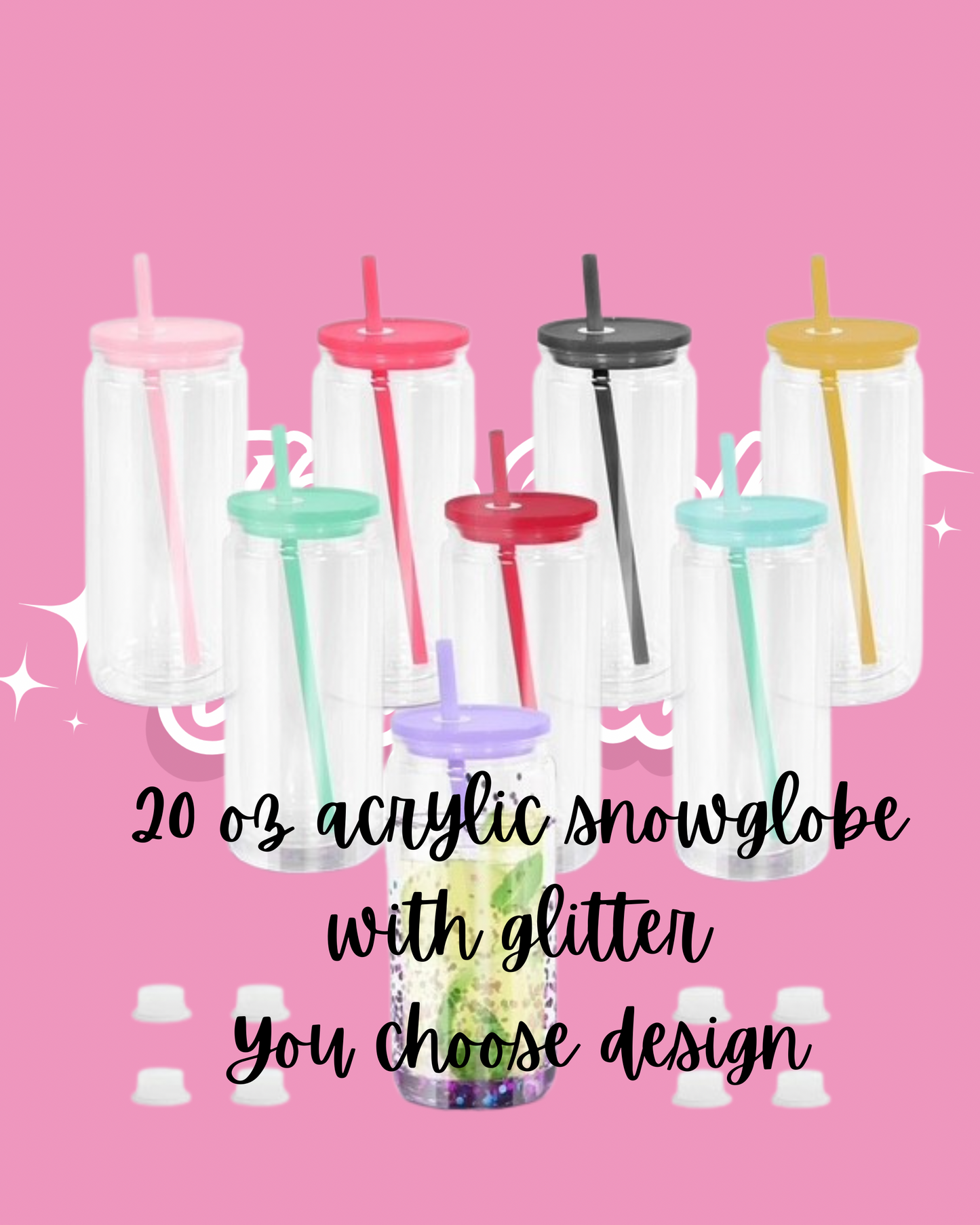 20 oz Acrylic Snowglobe- Pick your design