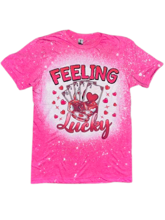 Feeling Lucky Bleached style Tshirt