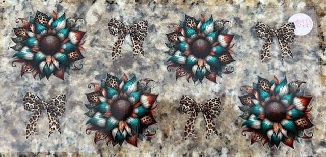 Flower with cheetah bows