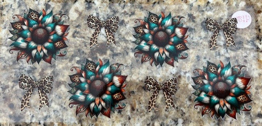 Flower with cheetah bows