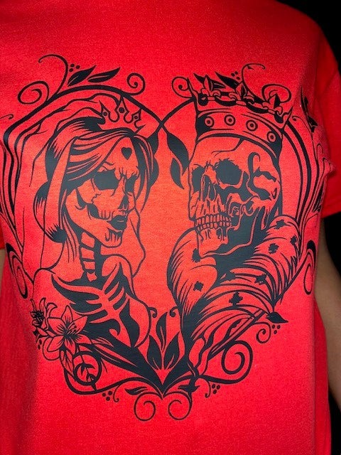 King & Queen Skulls love Tshirt