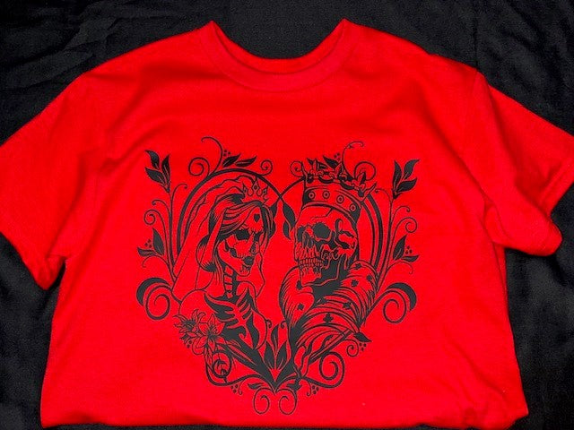 King & Queen Skulls love Tshirt