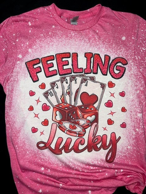 Feeling Lucky Bleached style Tshirt