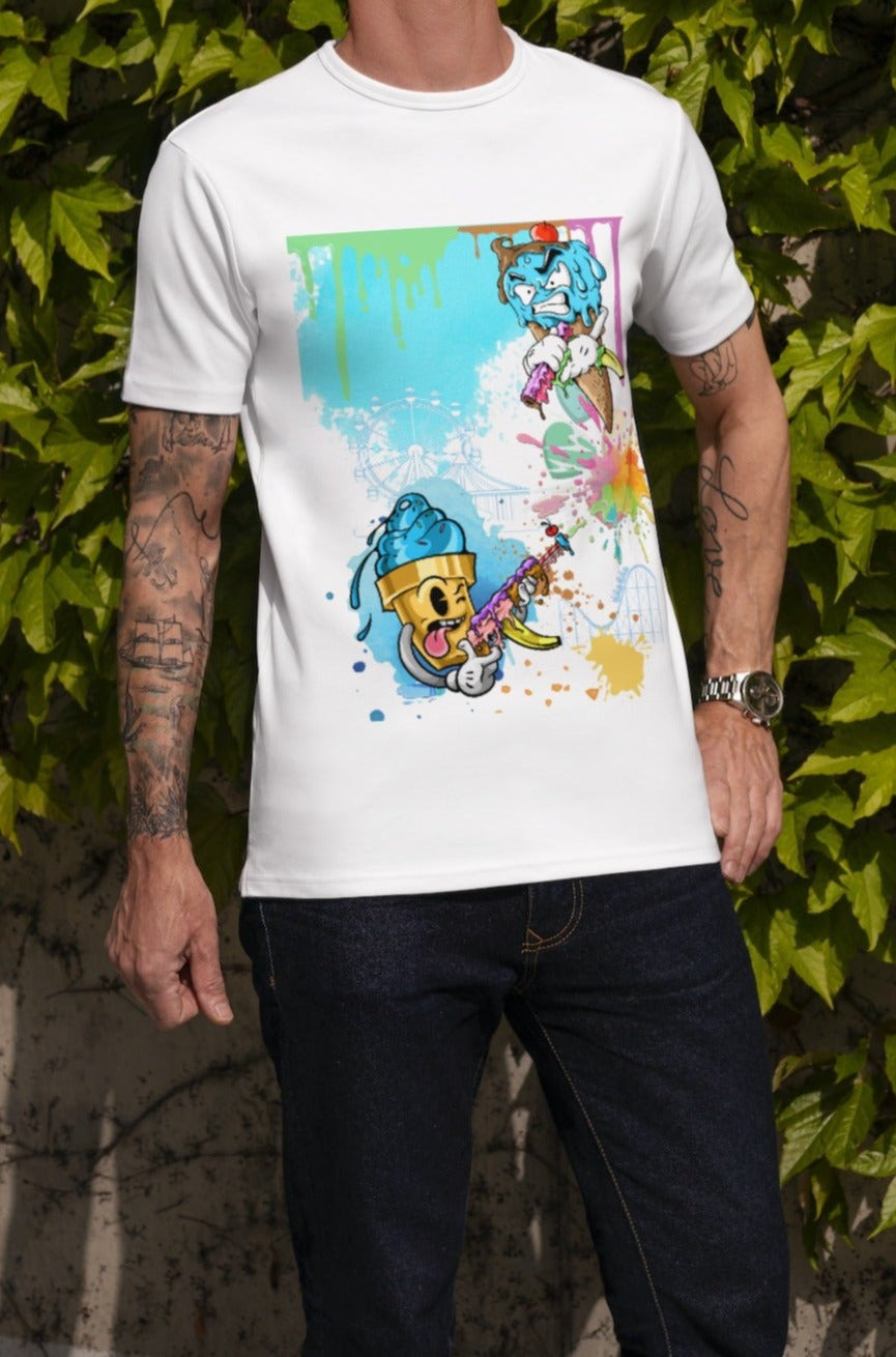 Icecream Fight Colorful Tshirt